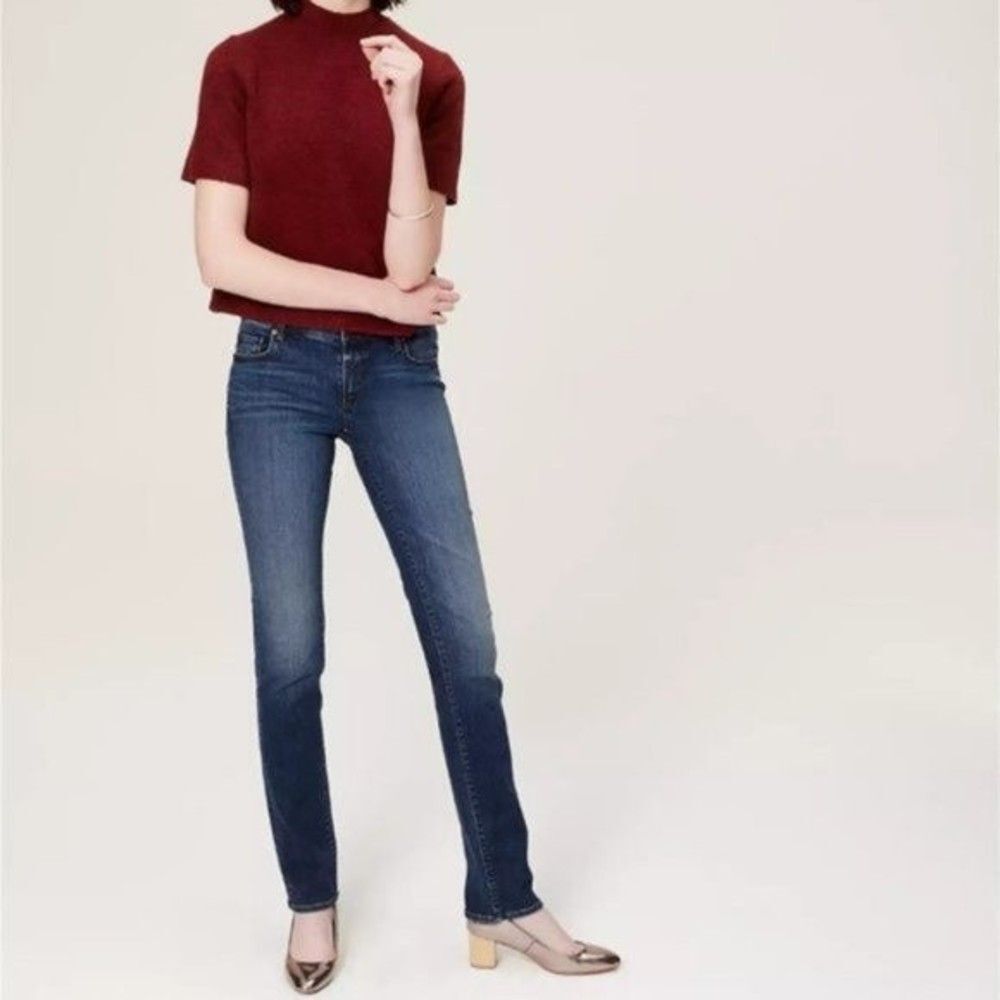 Ann Taylor Loft Modern Straight Leg Jeans in Classic Blue